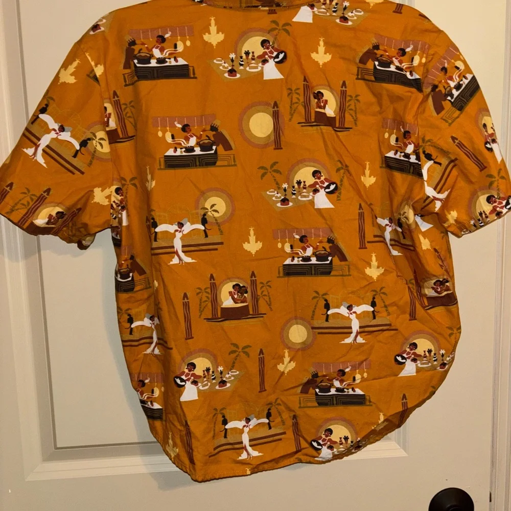 Disney Princess Tiana Mustard Graphic Short Sleeve Tie Front Shirt - Picture 4 of 5